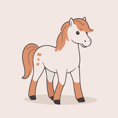 Cute vector illustration of a Horse for early readers' delight
