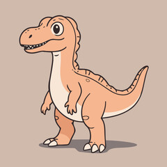 Vector illustration of a winsome Velociraptor for children's literature