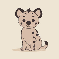 Cute vector illustration of a Hyena for youngsters' picture books