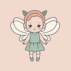 Cute vector illustration of a Fairy for kids books