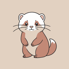 Cute vector illustration of a Ferret for toddlers' playful adventures