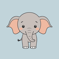 Cute Elephant for preschoolers' storybook vector illustration