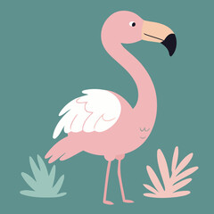 Cute Flamingo for kids books vector illustration