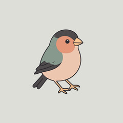 Cute Finch for early readers' adventure books vector illustration