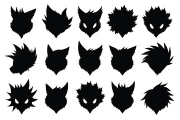Set of anime emotion effect. Hand drawn texture and fur lines. Line movement vector element