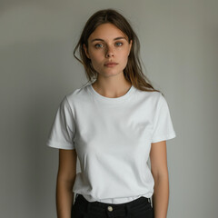 Woman in White T-Shirt