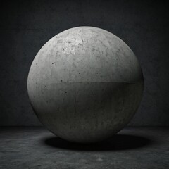 Large concrete ball of gray color, abstract background