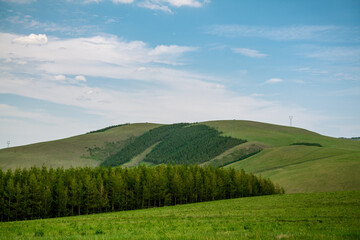 Fototapeta premium Chifeng City Keshiketeng Banner Beijiang Scenic Avenue passes through Wuxian Grassland