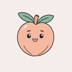 Cute Peach for toddlers story books vector illustration