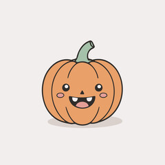 Vector illustration of an adorable Pumpkin for young readers' books