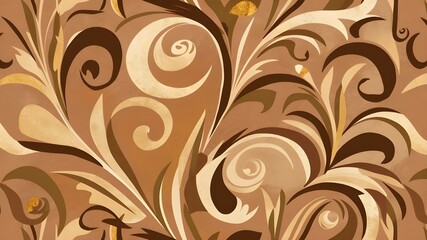 Vintage seamless pattern with curls