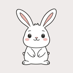 Cute vector illustration of a Rabbit for toddlers