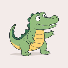 Vector illustration of a lovable Alligator for children's picture books
