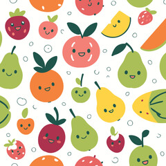 Cute vector illustration of a Fruits for kids