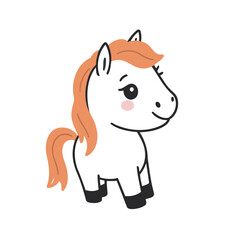 Cute vector illustration of a Horse for youngsters' picture books
