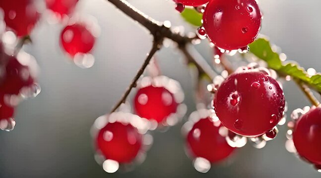 Groseille rouge fra&icirc;che avec des gouttes d'eau