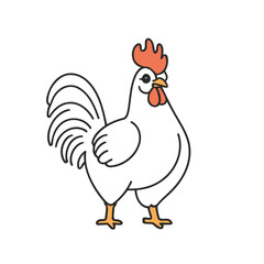 Cute vector illustration of a Rooster for children's bedtime stories