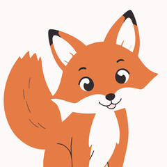 Vector illustration of an adorable Fox for young readers' books