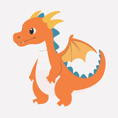 Cute Dragon for toddlers story books vector illustration