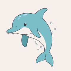 Vector illustration of a sweet Dolphin for youngsters' imaginative journeys