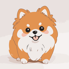 Vector illustration of a delightful Pomeranian for early readers' enjoyment