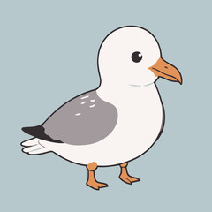 Cute vector illustration of a Seagull for children story book