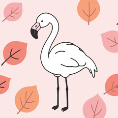 Cute Flamingo for kids books vector illustration