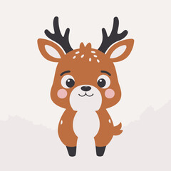 Cute Deer for toddlers' learning books vector illustration