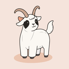 Vector illustration of a cute Goat for kids story book