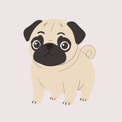 Vector illustration of a cute Dog for toddlers story books