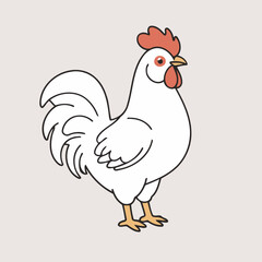 Cute Rooster for preschoolers' storybook vector illustration