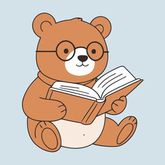 Fototapeta premium Vector illustration of a charming Bear for toddlers' learning adventures