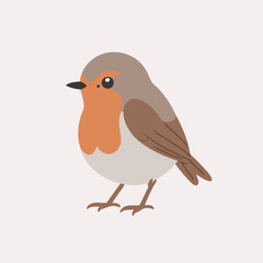 Cute Robin for kids' storybook vector illustration