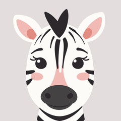 Cute Zebra for children's literature vector illustration