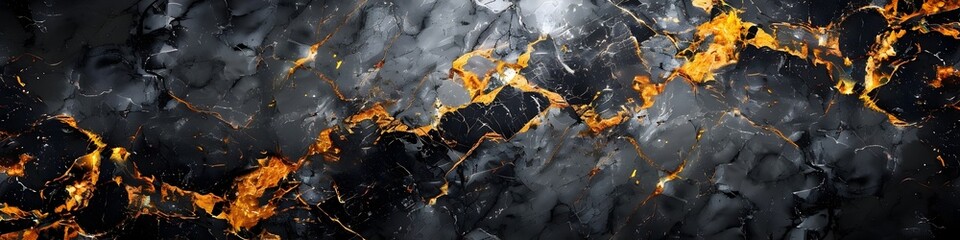 Mesmerizing Black Marble Texture with Striking Abstract Patterns and Golden Veins,Ideal for High-End Design and Luxury Branding