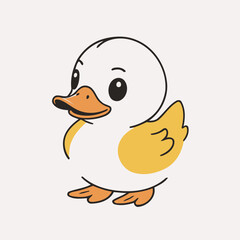 Vector illustration of a cute Duck for toddlers story books