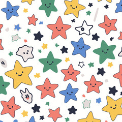 Cute Stars vector illustration of a for toddlers books
