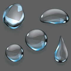 water drops on blue background