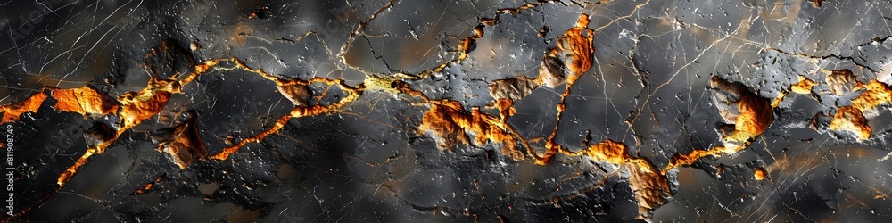Poster dramatic black marble texture with striking geometric patterns and fractures for luxury backgrounds 