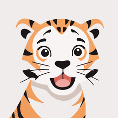 Vector illustration of a playful Tiger for preschoolers' storytime