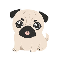 Cute Dog for toddlers story books vector illustration