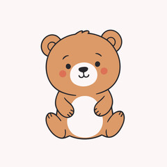 Vector illustration of a cute Bear for toddlers story books