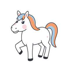 Cute vector illustration of a Horse for toddlers