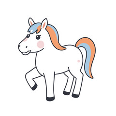 Fototapeta premium Cute vector illustration of a Horse for toddlers