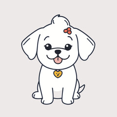 Cute vector illustration of a Dog for toddlers' playful adventures