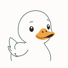 Vector illustration of a sweet Duck for youngsters' imaginative journeys