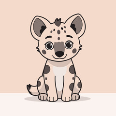 Vector illustration of a cute Hyena for toddlers