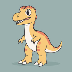 Vector illustration of an adorable Velociraptor for young readers' books