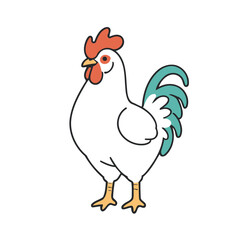 Vector illustration of a sweet Rooster for youngsters' imaginative journeys