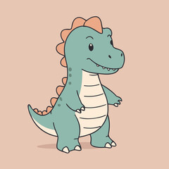 Cute vector illustration of a Dino for children's bedtime stories